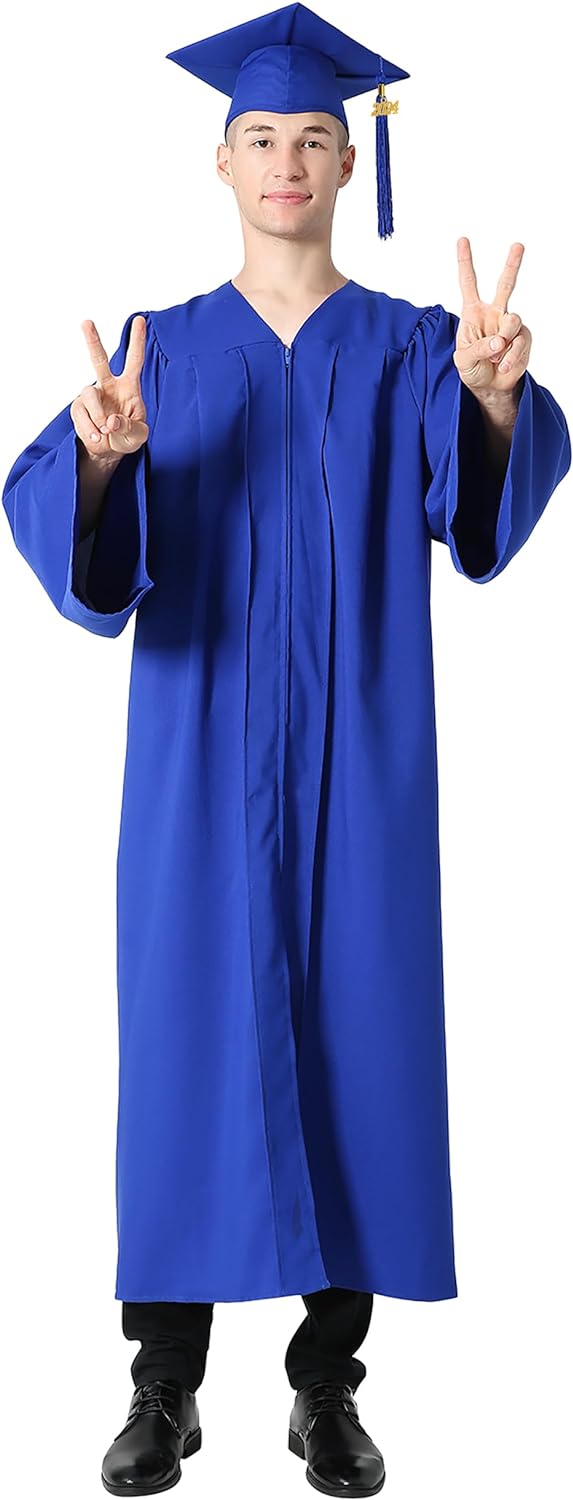 Raj Costume Convocation Dress Gradution Gown and Cap for Kids Adult Men Women Girls College School Degree Gown Academic Gown