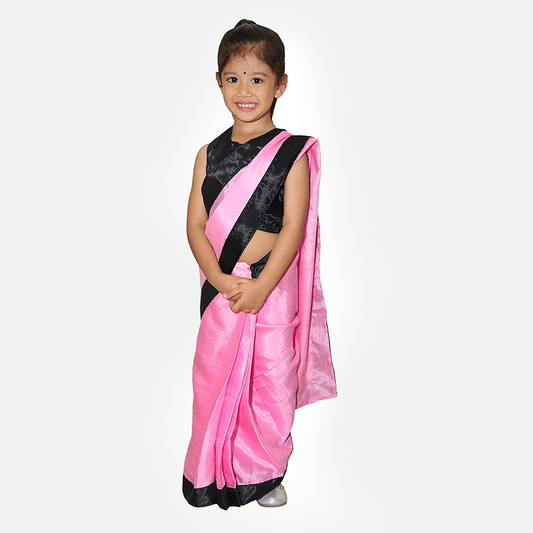 Raj Costume Kids Teacher Saree Costume - Pinkk