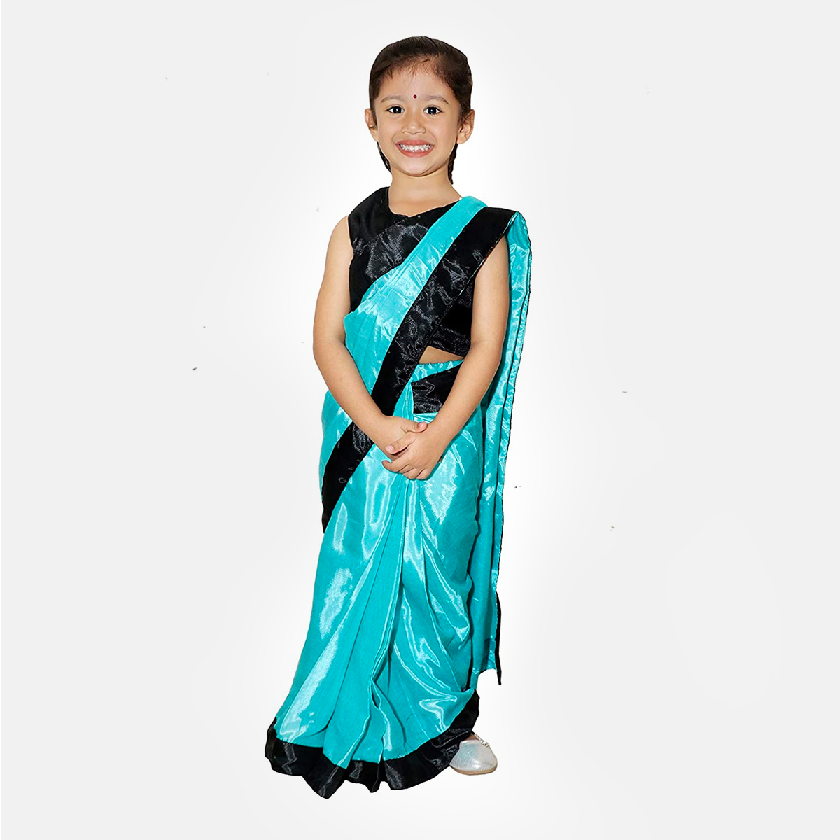 Raj Costume Kids Teacher Saree Costume - Sky Blue
