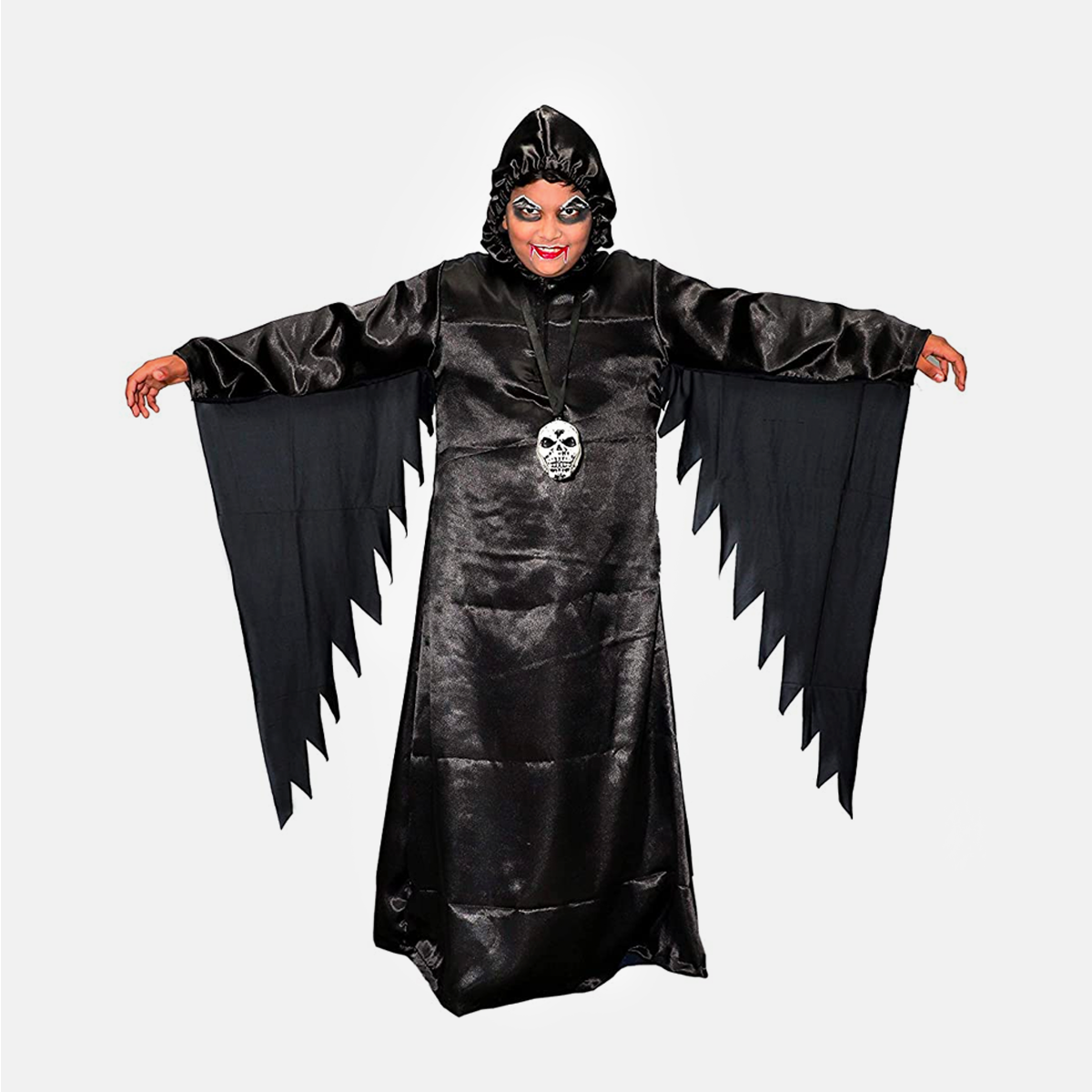 Kids Ghost Halloween Black Scary California Cosplay Fly Gown costume - Black_Choga
