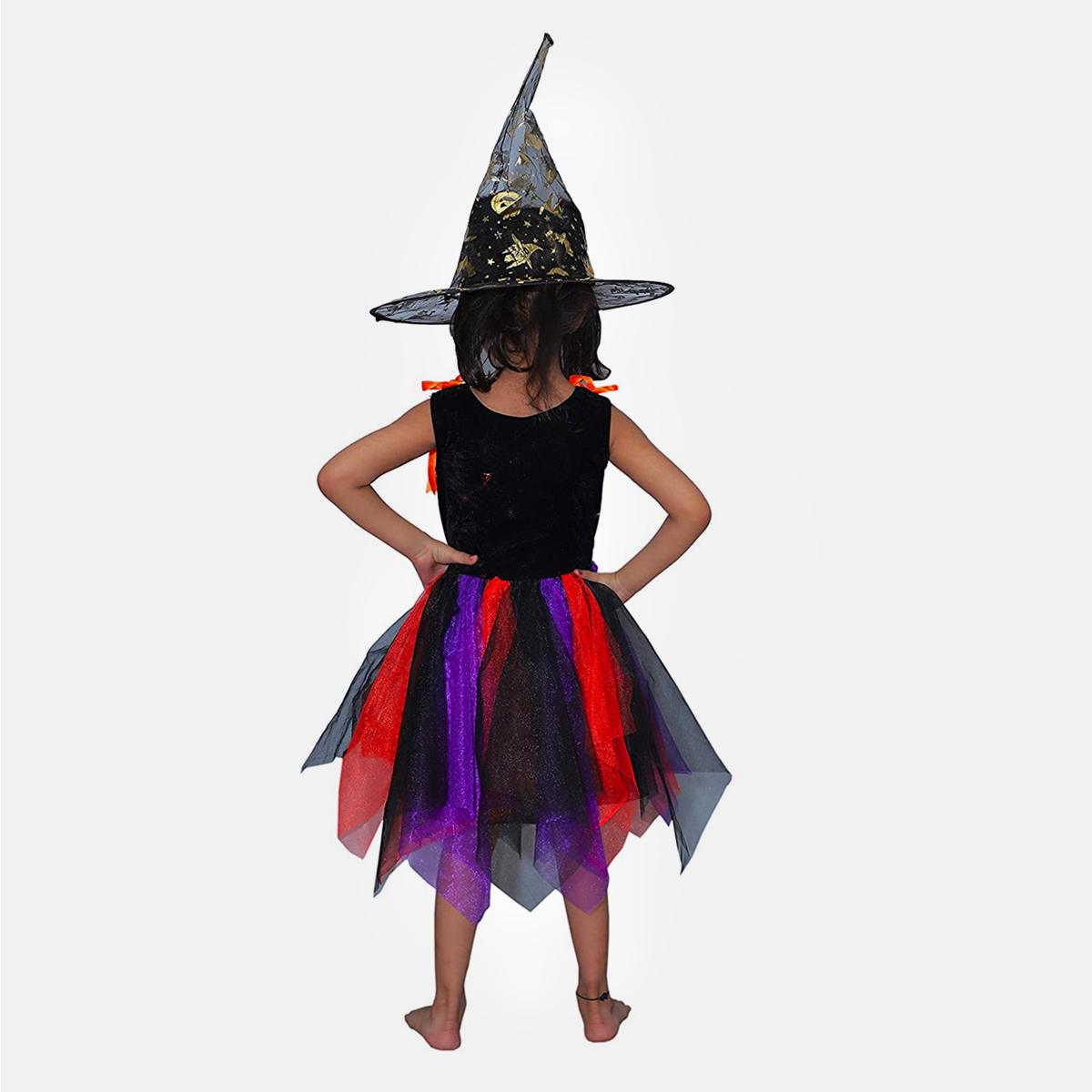 Halloween for Girls, Frock Style California Cosplay Costume in Multiple Colours - Witch_MultiC