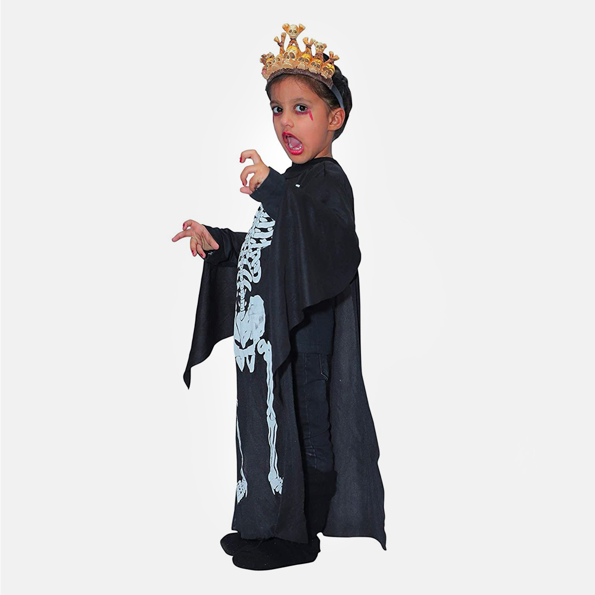 Halloween for Girls, Frock Style California Cosplay Costume in Multiple Colours - Skeleton