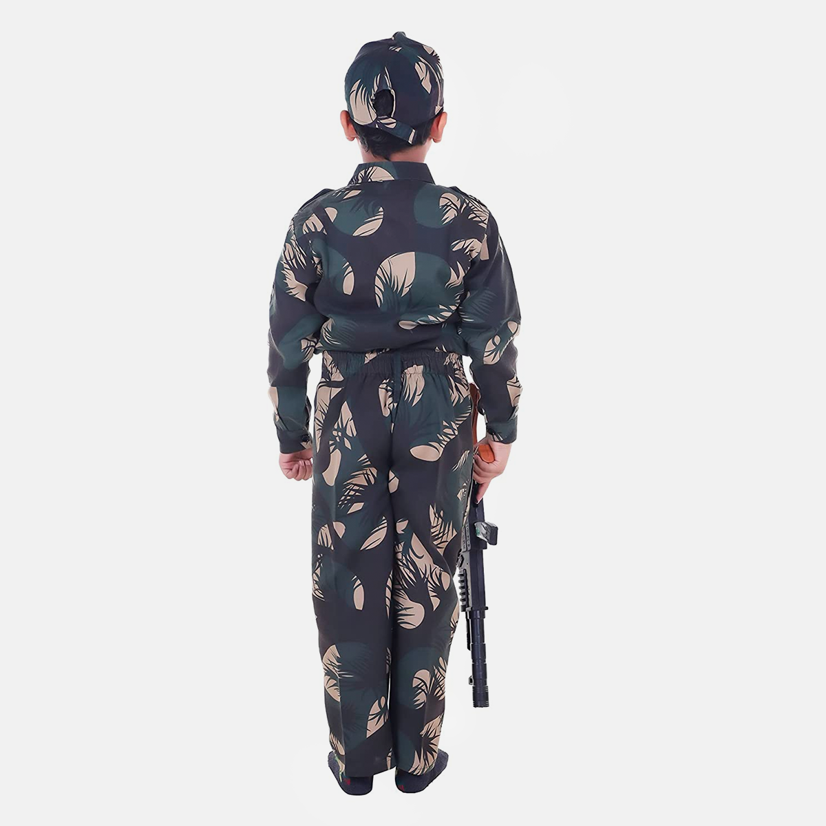 Army Dress for Boys and Girls, Set of 3 with Lightweight Pants, Shirt, Cap, 3Y