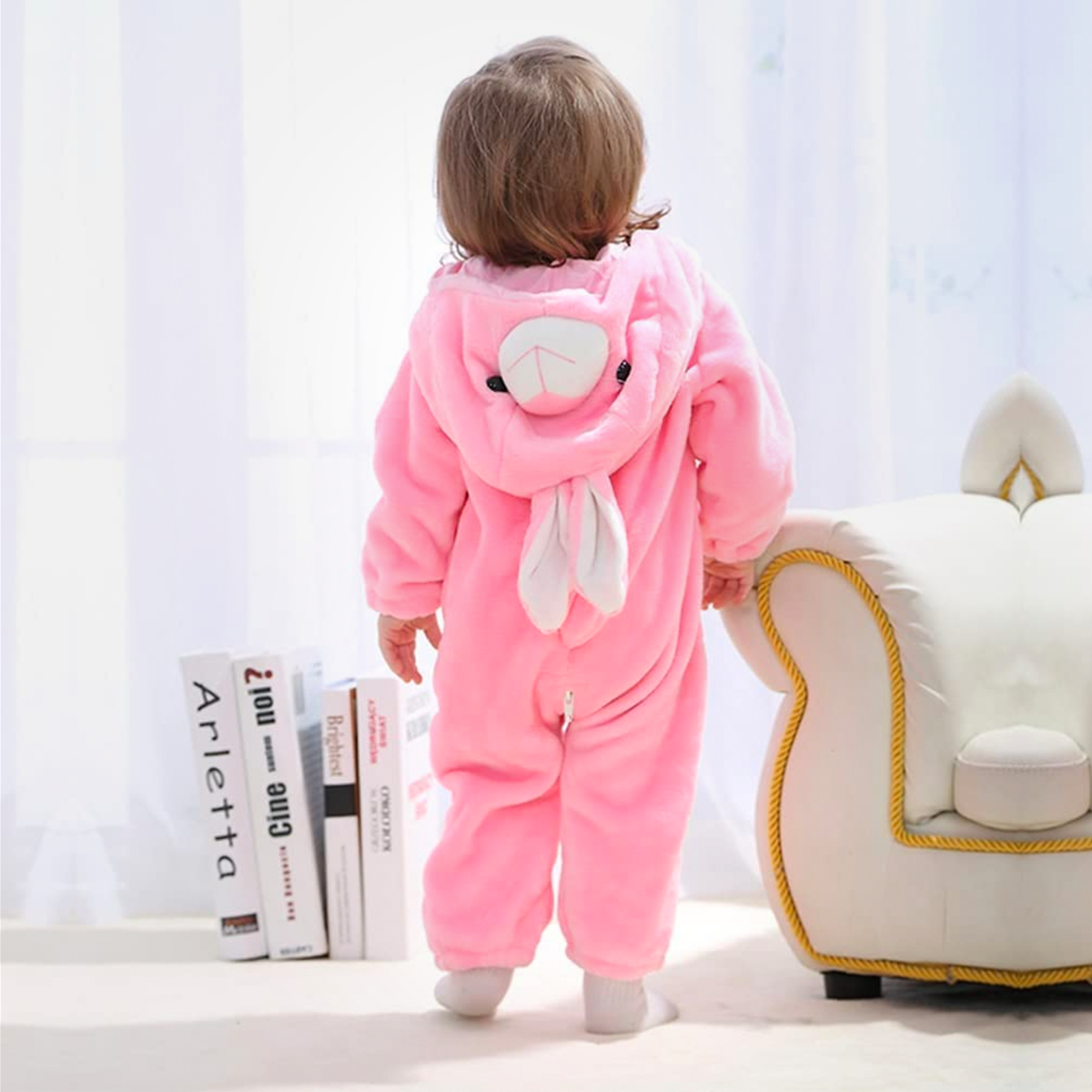 Animal Costume Toddler Winter Autumn Flannel Hooded Romper Cosplay Outfits & Jumpsuit For Unisex Baby & Kids - Rabbit
