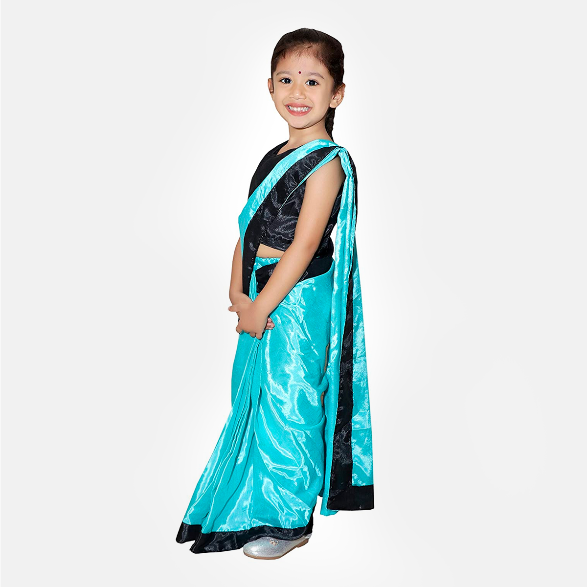 Raj Costume Kids Teacher Saree Costume - Sky Blue