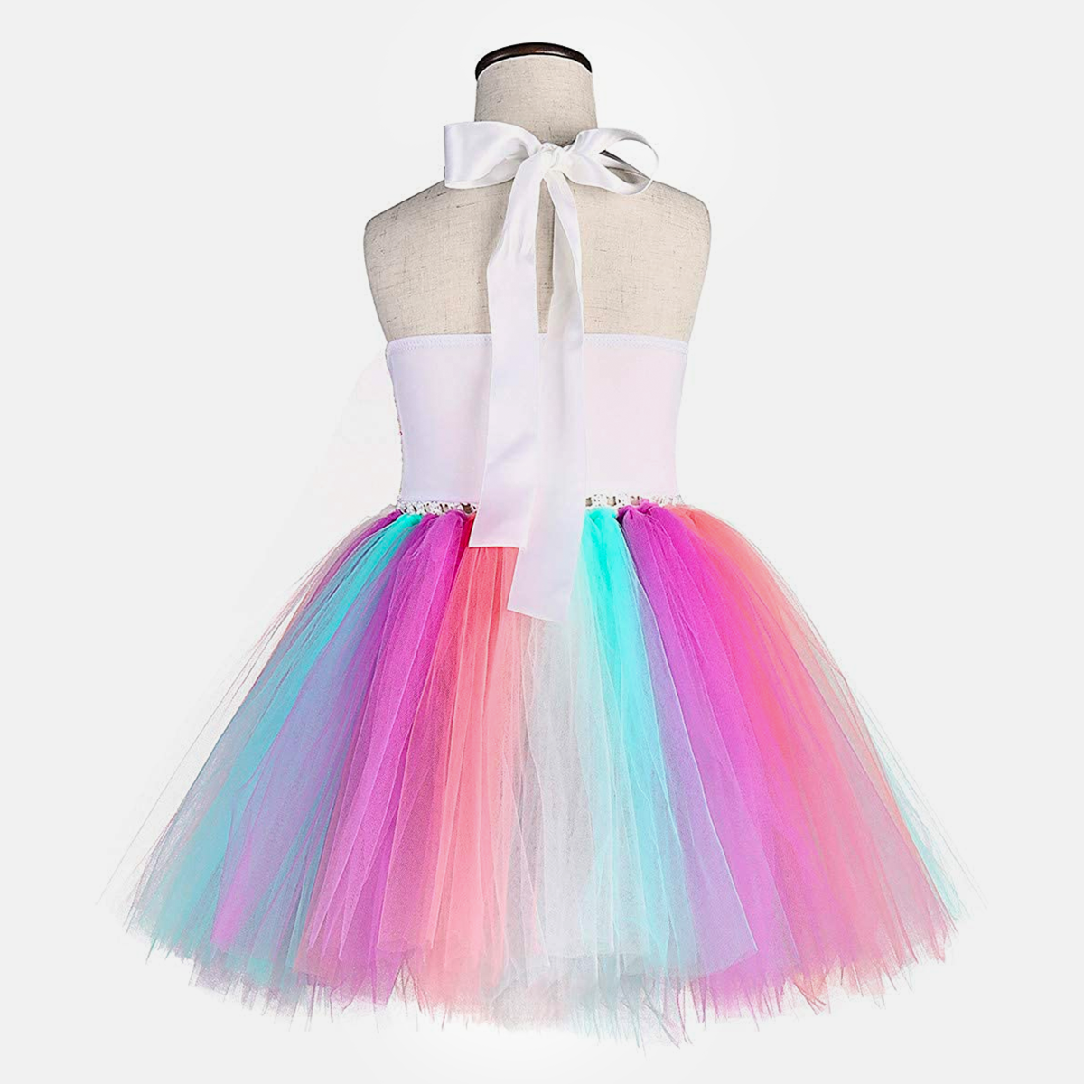 Unicorn Dress Frill Hopscotch Skirt Outfit Tutu Princess Costume With Headband For Baby Girl & Kids - 2PC