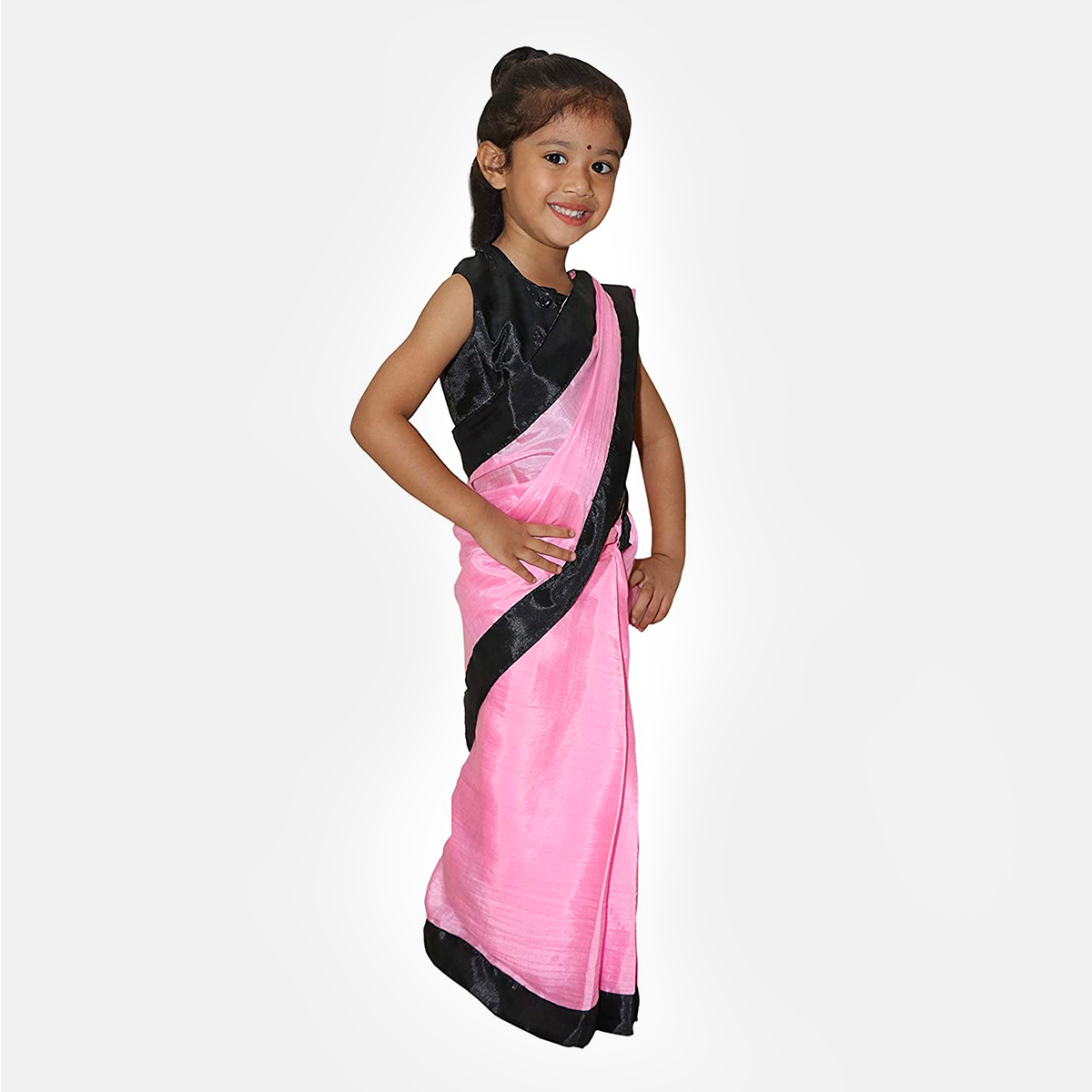 Raj Costume Kids Teacher Saree Costume - Pinkk
