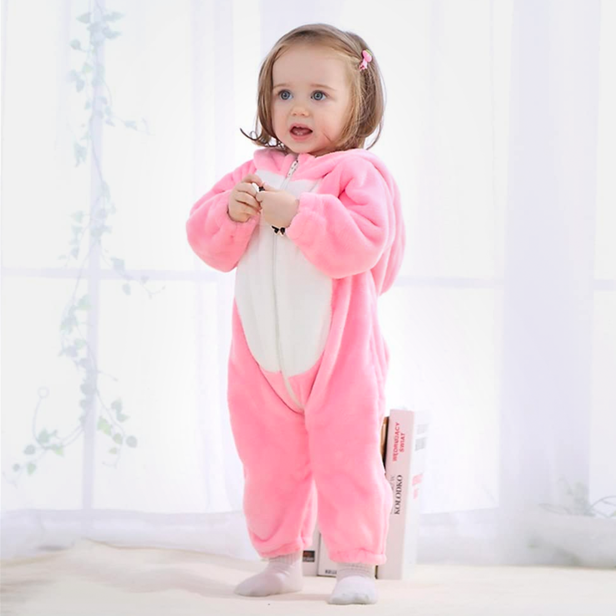 Animal Costume Toddler Winter Autumn Flannel Hooded Romper Cosplay Outfits & Jumpsuit For Unisex Baby & Kids - Rabbit