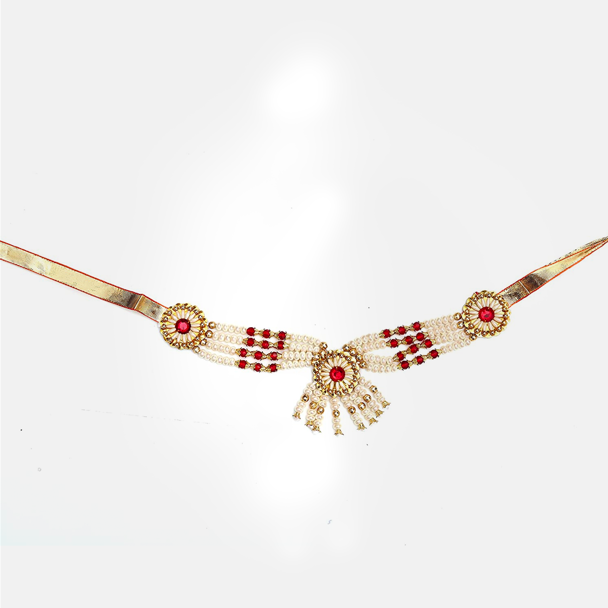Janmashtmi Dress with Diaper-friendly Dhoti & Dupatta, Mor Pankh Mukut, 5-Layer Mala, Baju Bandh & Bansuri - Jewellery_Kids_BASIC