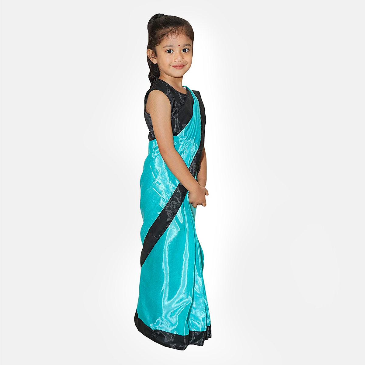 Raj Costume Kids Teacher Saree Costume - Sky Blue