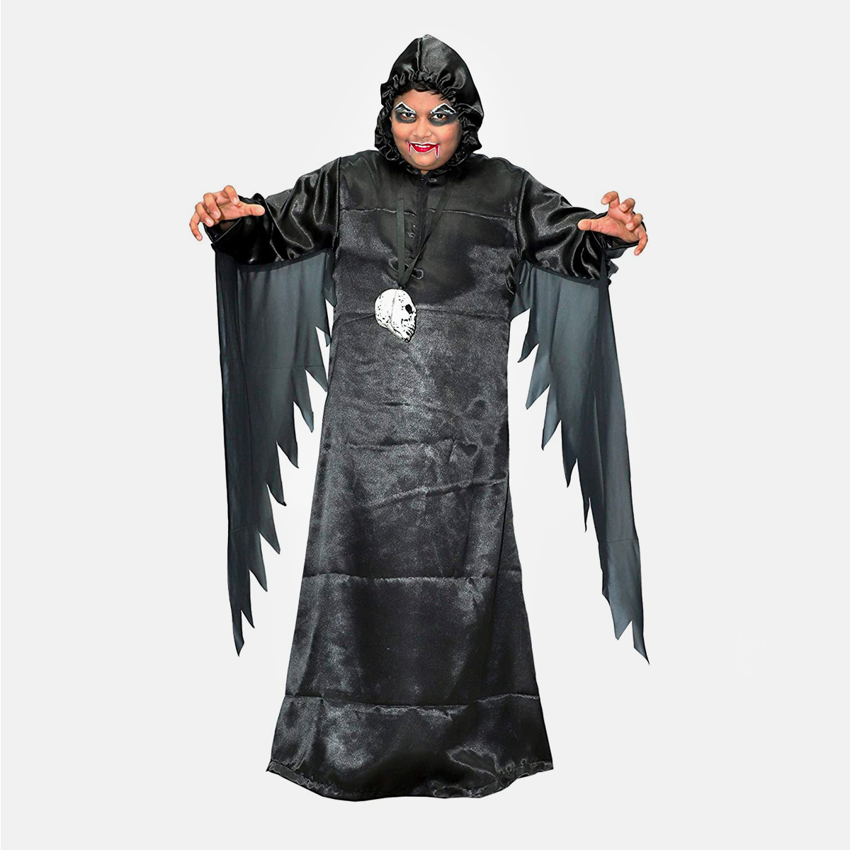 Kids Ghost Halloween Black Scary California Cosplay Fly Gown costume - Black_Choga