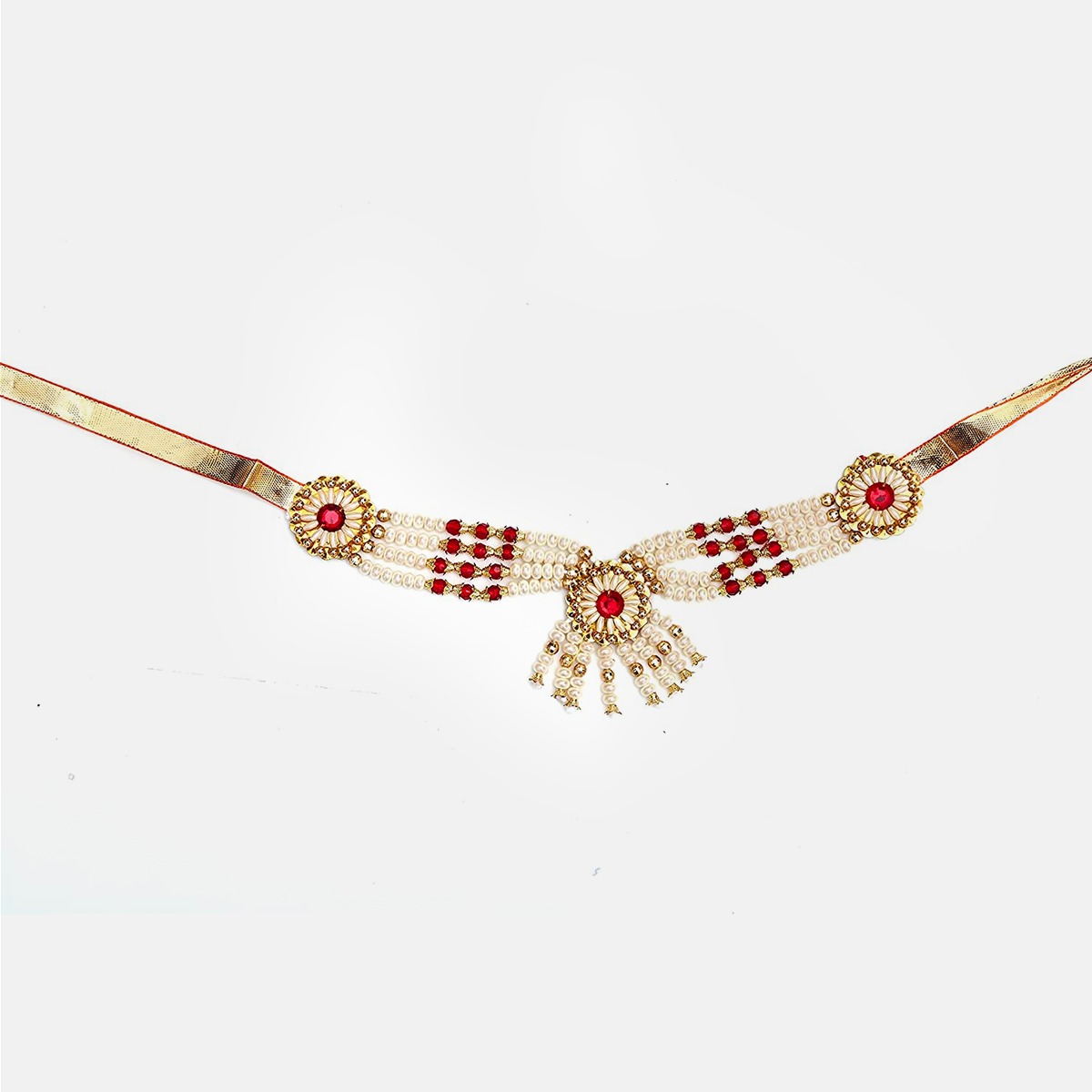Janmashtmi Dress with Diaper-friendly Dhoti & Dupatta, Mor Pankh Mukut, 5-Layer Mala, Baju Bandh & Bansuri - Yellow and Magenta