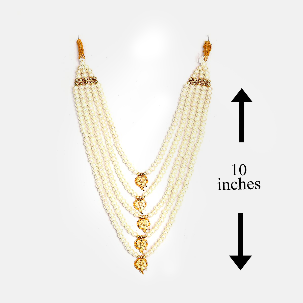 Janmashtmi Dress with Diaper-friendly Dhoti & Dupatta, Mor Pankh Mukut, 5-Layer Mala, Baju Bandh & Bansuri - Jewellery_Kids_BASIC