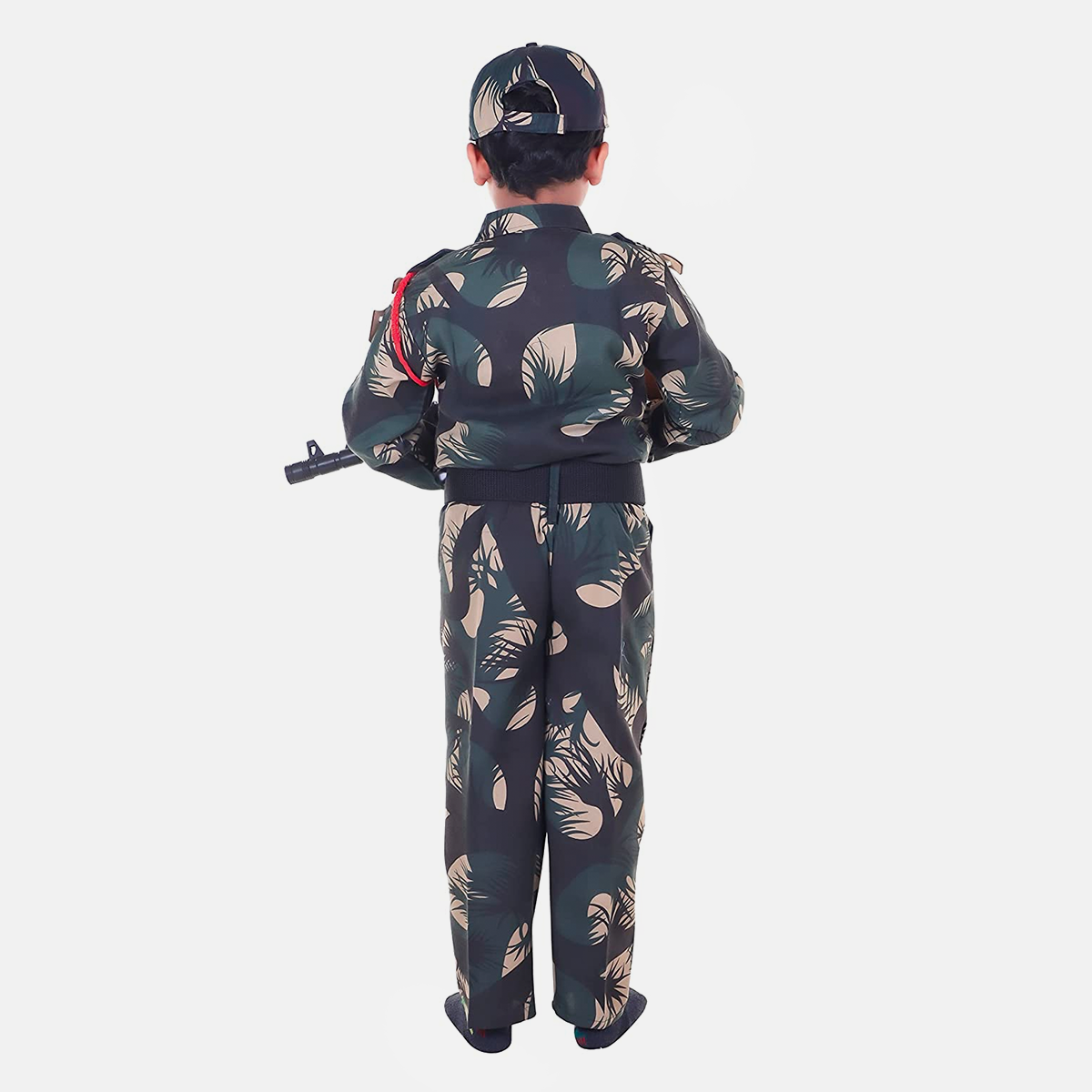 Army Dress for Kids, Jungle Print Costume for Republic Day, pecial Badges, Cap, Lanyard, 3Y