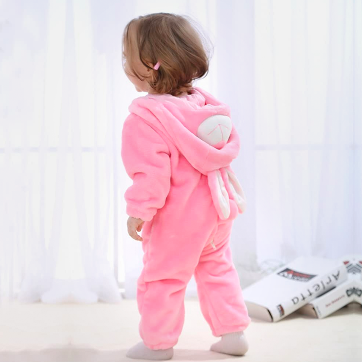 Animal Costume Toddler Winter Autumn Flannel Hooded Romper Cosplay Outfits & Jumpsuit For Unisex Baby & Kids - Rabbit