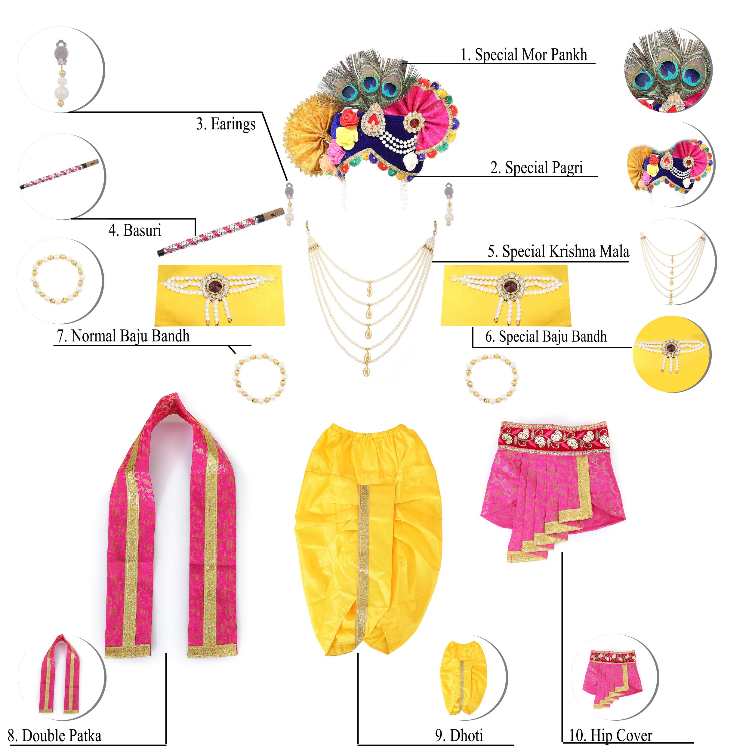 Krishna Costume for Kids, Baby Krishna Dress for Janmashtami, Kanha Dress,  FS | eBay