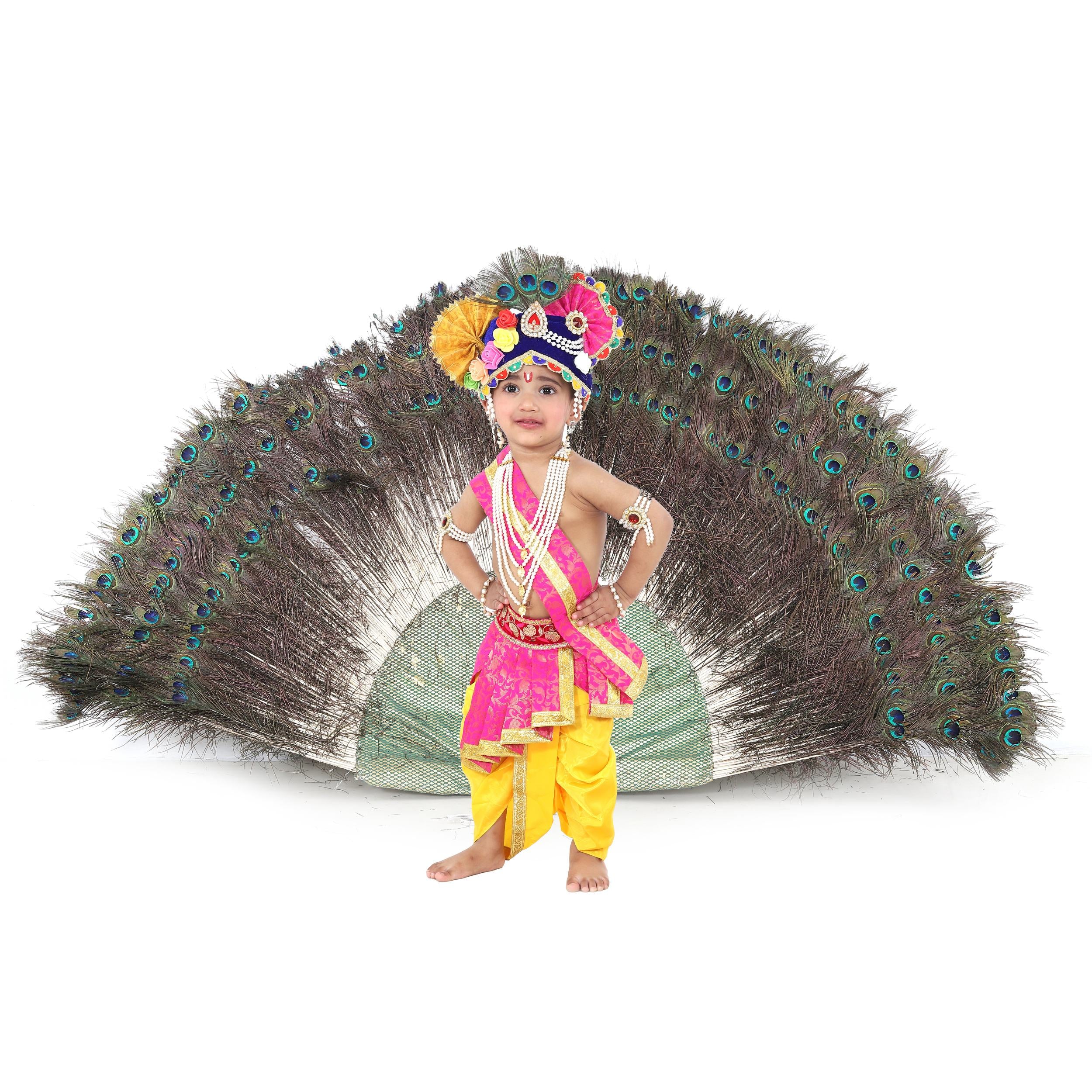 ITSMYCOSTUME Krishna Dhoti Top Yellow Set with Complete Accessories  (Material:Lycra &Satin) Fancy Dress Costume for Kids (Pack of  6-Dhoti,Top,Mukut,Necklace,Bajuband,Basuri) : Amazon.in: Clothing &  Accessories