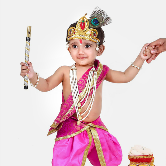 Baby Krishna Fancy Dress Costume Jewelry Basuri Set for Kids