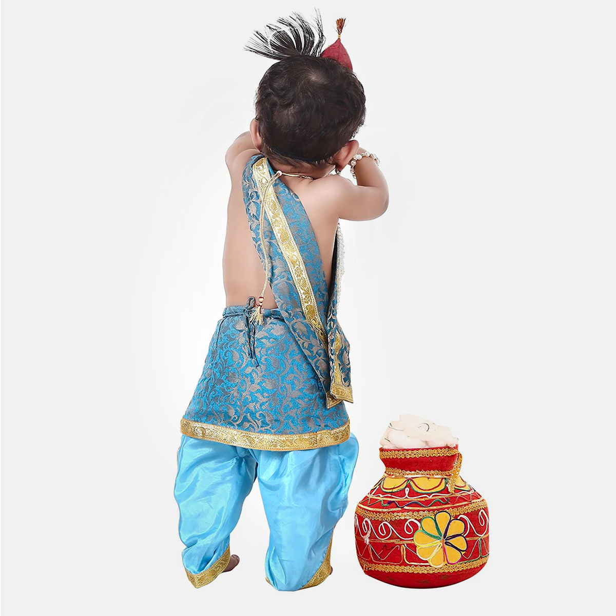 Magenta - Krishna dress (Dhoti with detachable Fan, Patka and Accesori –  Sarvda