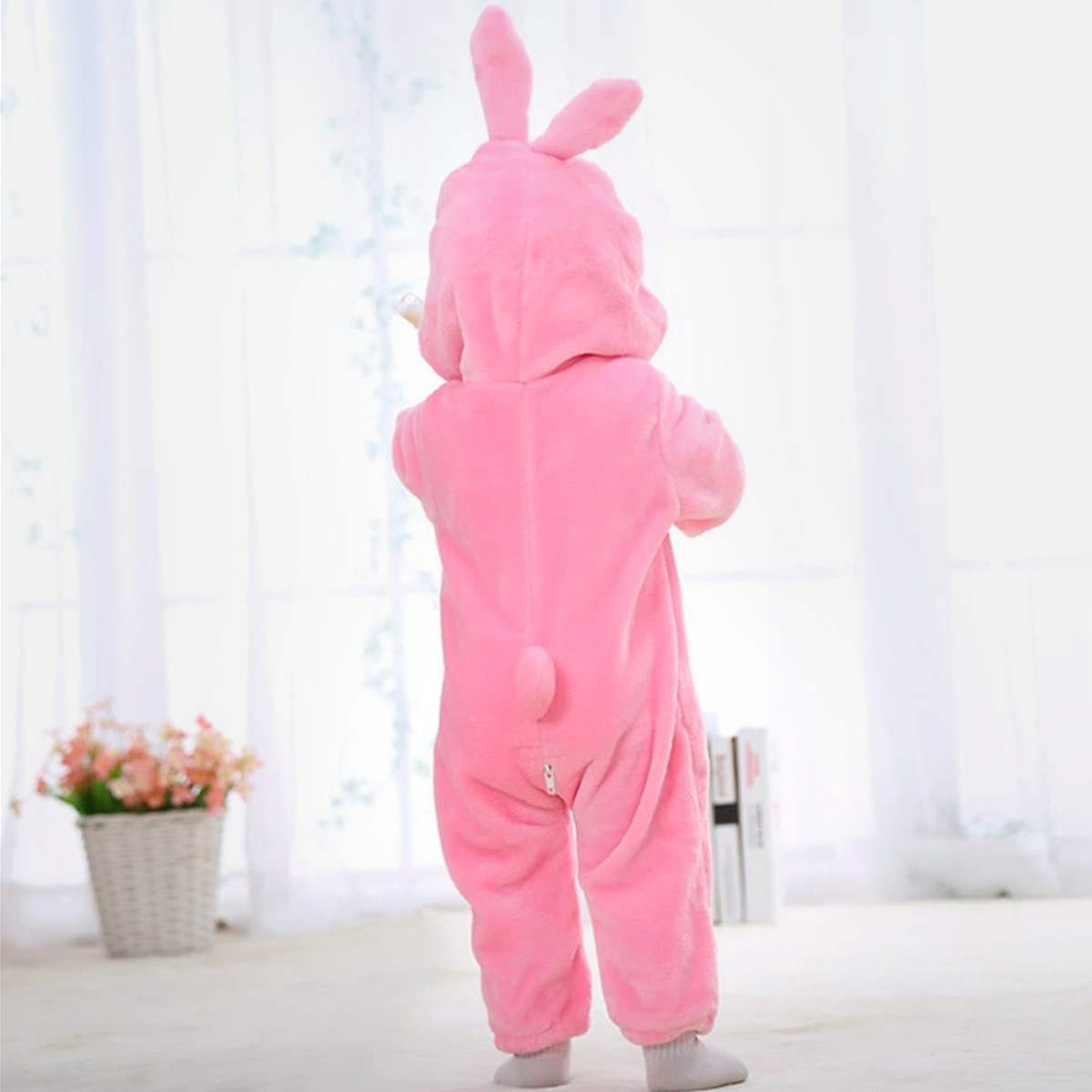 Animal Costume Toddler Winter Autumn Flannel Hooded Romper Cosplay Outfits & Jumpsuit For Unisex Baby & Kids - Rabbit