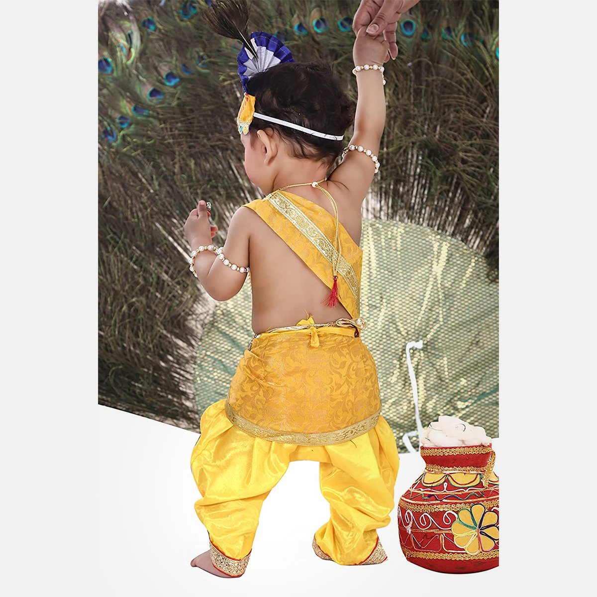 Baby Krishna Brocade Fabric Janmashtami Mythological Character Costume